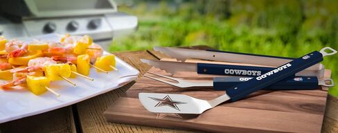 YouTheFan Dallas Cowboys طقم شواء 3 قطع + لوح تقطيع Sports Vault Dallas Cowboys in Kuwait