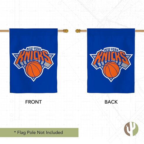 شعار فريق Desert Cactus New York Knicks NBA - مقاس 40 × 30 بوصة، لافتة مزدوجة الجوانب من 3 طبقات للاستخدام الداخلي والخارجي، روح NBA المتينة (علم المنزل B) in Kuwait