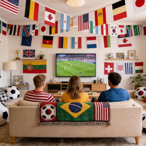 48 Countries String Flags Banner for World Cup Decorations, Double Sided Fabric 2026 Soccer Party Supplies for Soccer Fans Event Olympics Sports Bar Street School Outdoor Indoor Decor (5.5 x 8.3" - 49Ft) in Kuwait