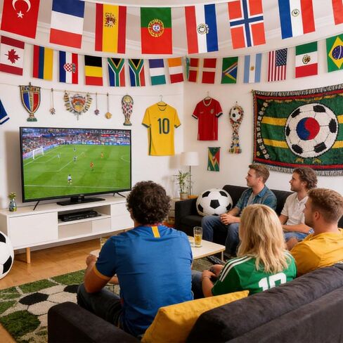 48 Countries String Flags Banner for World Cup Decorations, Double Sided Fabric 2026 Soccer Party Supplies for Soccer Fans Event Olympics Sports Bar Street School Outdoor Indoor Decor (5.5 x 8.3" - 49Ft) in Kuwait