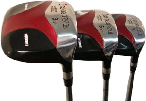 مجموعة نوادي الجولف الخشبية iDrive Red Square Anti-Slice Draw Fairway 3 5 7 من مجموعة نوادي الجولف الخشبية للرجال الكبار، مرنة لكبار السن مع قبضة ممتازة لالتهاب المفاصل للرجال in Kuwait