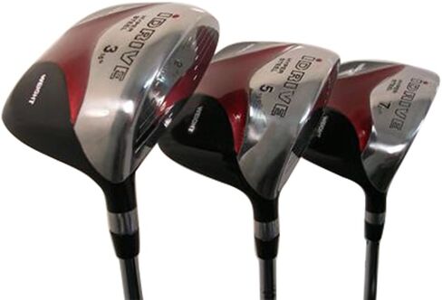 مجموعة نوادي الجولف الخشبية iDrive Red Square Anti-Slice Draw Fairway 3 5 7 من مجموعة نوادي الجولف الخشبية للرجال الكبار، مرنة لكبار السن مع قبضة ممتازة لالتهاب المفاصل للرجال in Kuwait