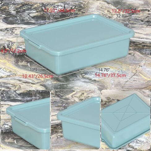 Bus Tubs Commercial, 13 L Meat Tubs with Lids, Mint Green, 3 Pack in Kuwait