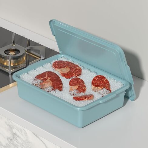 Bus Tubs Commercial, 13 L Meat Tubs with Lids, Mint Green, 3 Pack in Kuwait