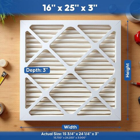 Aerostar 16x25x5 MERV 8-3 Count - High Efficiency Pleated HVAC, Furnace & Air Conditioner Filters - Removes Dust, Lint, Mold & Allergy-Causing Pollen in Saudi Arabia