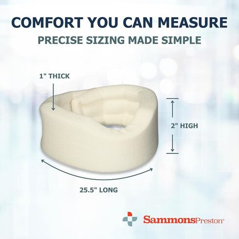 Sammons Preston Universal Contour Cervical Brace, Adjustable Hook and Loop Closure, For Neck Strain, Injury, or Post-Op Surgery, Relieves Neck Pain and Spine Pressure, Cream Color, 2" High in Kuwait