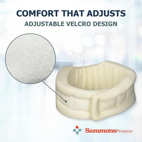 Sammons Preston Universal Contour Cervical Brace, Adjustable Hook and Loop Closure, For Neck Strain, Injury, or Post-Op Surgery, Relieves Neck Pain and Spine Pressure, Cream Color, 2" High in Kuwait