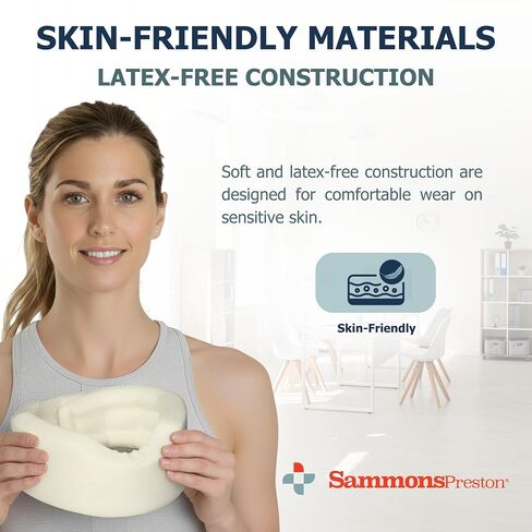 Sammons Preston Universal Contour Cervical Brace, Adjustable Hook and Loop Closure, For Neck Strain, Injury, or Post-Op Surgery, Relieves Neck Pain and Spine Pressure, Cream Color, 2" High in Kuwait