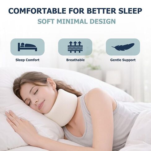 Sammons Preston Universal Contour Cervical Brace, Adjustable Hook and Loop Closure, For Neck Strain, Injury, or Post-Op Surgery, Relieves Neck Pain and Spine Pressure, Cream Color, 2" High in Kuwait
