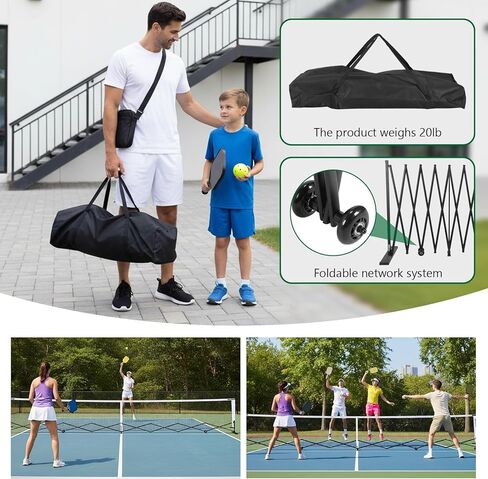 Generic 22FT Retractable Net Portable Net System Free Assembly & Carry Bag with Steady Metal Frame for Competitive and Recreational Play in Kuwait