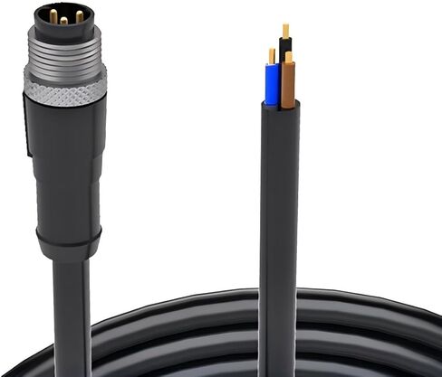 6.56Ft M12 5Pin موصل كابل رمز مستقيم ذكر واحد التوصيل المقبس استشعار الطيران كابل PVC الكهربائي IP67 تصنيف 60V / 4A غير محمي للصناعة والطيران AWG22 (2M PVC) in Kuwait