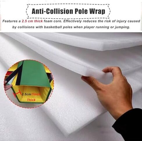 Playground Padding for Square Pole - Basketball Goal Crash Pad for Player Protection, Indoor Outdoor Pole Wrap in Kuwait