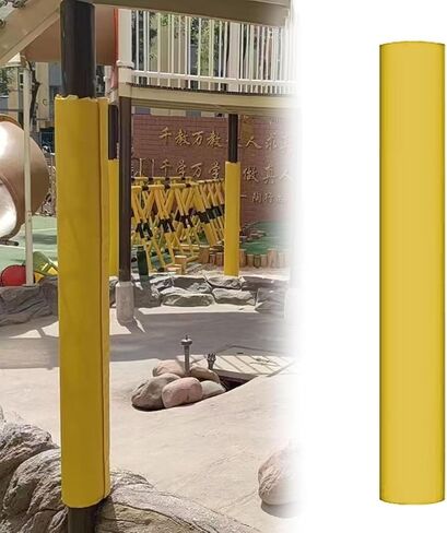 UV-Resistant Foam Padding for 4ft Basketball Hoops, Round Column Covers, 7-Inch Inner Diameter Pole Protector - Yellow Safety Cushion for Metal/Wood/Concrete Posts in Kuwait