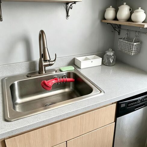 قطعتان من حامل فرشاة النخيل لتوزيع الصابون، حامل فرشاة أطباق إسفنجية، كوب شفط لا يترك علامات، مناسب لفرشاة غسل الأطباق في المطبخ، حامل إسفنجة in Kuwait