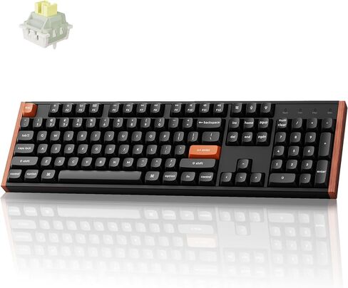 لوحة مفاتيح Keychron K10 HE Hall Effect، مفتاح مغناطيسي أحمر صامت فائق السرعة، لوحة مفاتيح لاسلكية كاملة الحجم ثلاثية الأوضاع مع مشغل سريع، تشغيل قابل للتعديل، RGB، إطار من الألومنيوم + الخشب - أسود in Kuwait