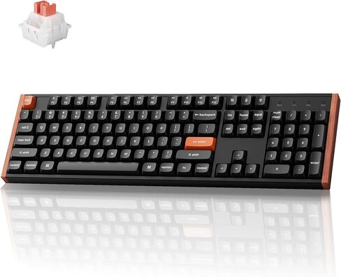 لوحة مفاتيح Keychron K10 HE Hall Effect، مفتاح مغناطيسي أحمر صامت فائق السرعة، لوحة مفاتيح لاسلكية كاملة الحجم ثلاثية الأوضاع مع مشغل سريع، تشغيل قابل للتعديل، RGB، إطار من الألومنيوم + الخشب - أسود in Kuwait