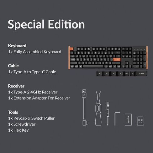 لوحة مفاتيح Keychron K10 HE Hall Effect، مفتاح مغناطيسي أحمر صامت فائق السرعة، لوحة مفاتيح لاسلكية كاملة الحجم ثلاثية الأوضاع مع مشغل سريع، تشغيل قابل للتعديل، RGB، إطار من الألومنيوم + الخشب - أسود in Kuwait