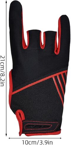 Ciieeo Silicone Anti-Slip Bowling Gloves with Breathable Palm Grip, Elastic Outdoor Sports Gloves, Red L/XL for Professional Bowling and Fitness Training in Kuwait