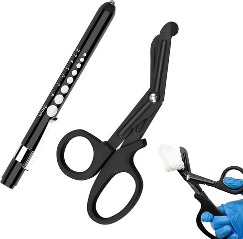 Medical Scissor & Penlights for Nurses, 6 Inch EMT Trauma Shears with LED Pen light for EMT First Aid (Pink) in Kuwait