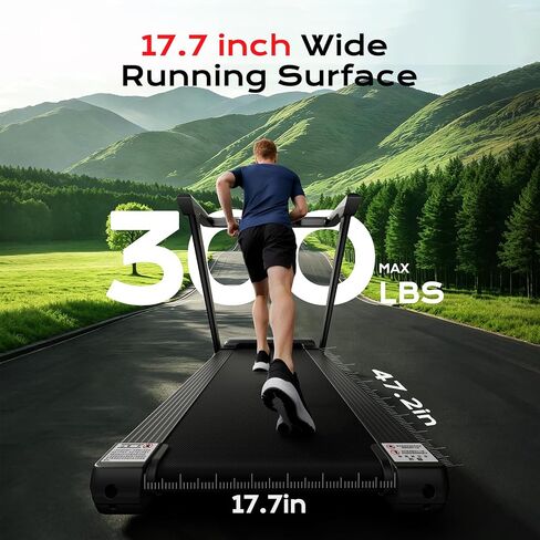 YUEJIQI Treadmill with 25% Auto Incline, 4.0HP Quiet Brushless Folding Treadmills, 10 MPH Max Speed, LED Touchscreen, 300LBS Capacity Home Office Treadmill for Running Jogging Walking in Kuwait