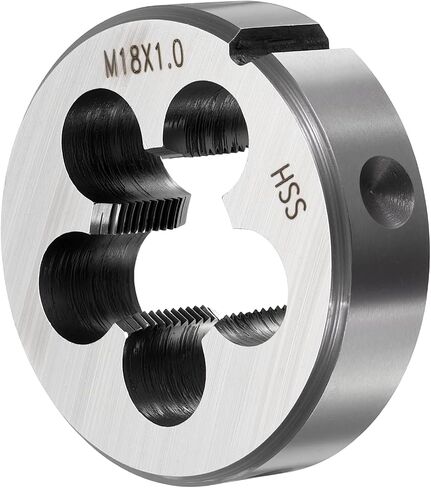 PATIKIL M3 x 0.5mm Round Threading Die, Right Hand High-Speed Steel Machine Thread Threading Die, Non-Adjustable Thread Repair Tool for Stainless Steel, Alloy Metal - 1 Pack in Kuwait