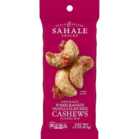 Sahale Snacks مجموعة متنوعة من مزيج المكسرات المزججة، 1.5 أونصة من أكياس Grab & Go (12 عبوة إجمالية) - أربعة أنواع مختلفة من المكسرات المختلطة الفاخرة المحمصة الجافة متضمنة - كوشير غير معدل وراثيًا ووجبات خفيفة معتمدة خالية من الغلوتين in Kuwait