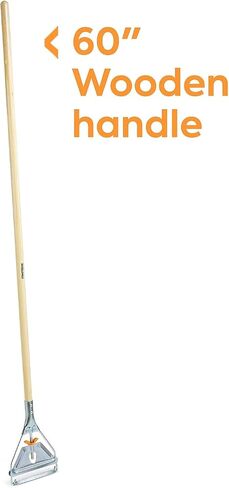 COASTWIDE Professional Side-Gate Wood Wet Mop Handle, 60 Inches, Galvanized Metal Head, 2-Pack — Heavy‑Duty Mop Handle for Commercial Mopping in Kuwait