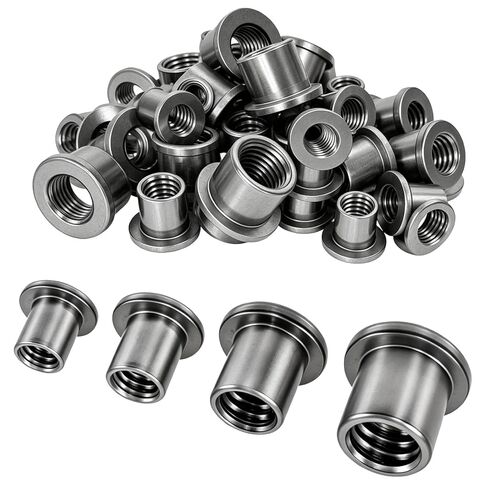 60 Pcs T-Shaped Weld Nuts, 4 Sizes Carbon Steel Weld-On Nuts Assortment, SAE Threaded Weld Nuts 1/4"-20 5/16"-18 3/8"-16 1/2"-13, for Steel Chassis Mounting Tabs, Automotive Repair & Metal Fabrication in Kuwait