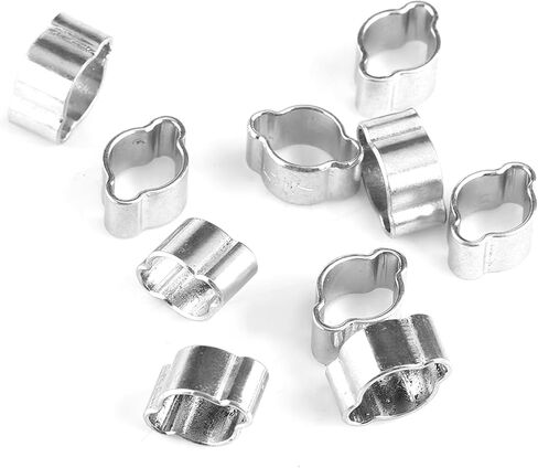 10pcs Zinc Plated Iron Galvanized Two Ear Hose Clamp for Fuel Petrol Pipe Tube 5 23mm Suitable Automobiles (5-7MM) in Kuwait