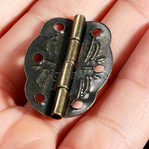 30x22mm Iron Vintage Bronze Small Case Cabinet Hinges with Screws Furniture Decorative Hinge 20Pcs in Kuwait