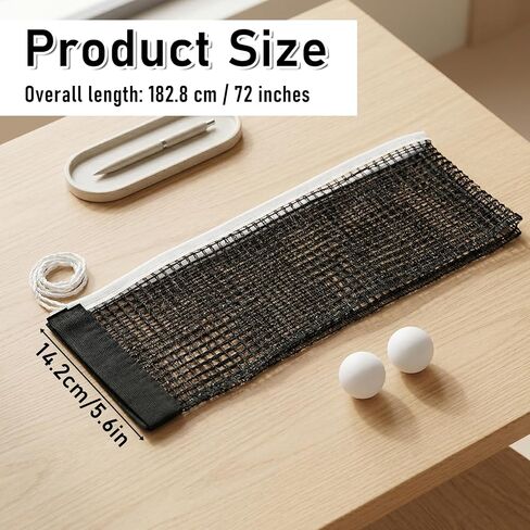 1PCS Table Tennis Net Replacement, Black PingPong Net Nylon Pingpong Net for Indoor Outdoor School Gym (70.8" x 5.9") in Saudi Arabia