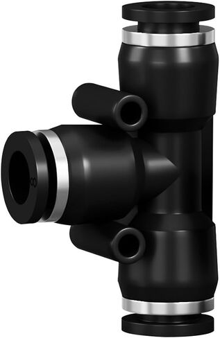 PE-4/6/8/10/12/14/16mm Pneumatic Air Pipe Connector Plastic Quick Insert T-tee 1Pcs(Premiumwhitepe-12) in Kuwait