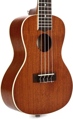 مجموعة Lanikai MA-C Mahogany Ukulele Essentials - حفلة موسيقية، مع حقيبة أزعج، موالف مشبك، ولباد in Saudi Arabia