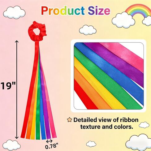 Covzoe 12 Pieces Dance Ribbons, Rainbow Rhythm Ribbons Elastic Wrist Streamers Handheld, Colorful Gymnastics Decorations Princess Girls Party Supplies for Dance Performances Birthday Festive Events in Saudi Arabia