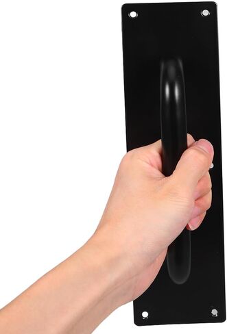 Mobestech Push Pull Door Handle Easy Installation and Versatile Compatibility Stainless Steel for Wooden Doors, Black Finish for Commercial and Exterior Use in Kuwait
