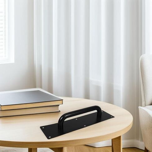 Mobestech Push Pull Door Handle Easy Installation and Versatile Compatibility Stainless Steel for Wooden Doors, Black Finish for Commercial and Exterior Use in Kuwait