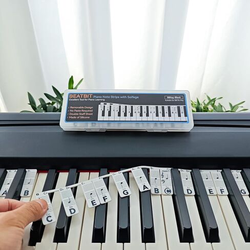 شرائط نوتة البيانو BEATBIT مع Solfege Do Re Mi، ملصقات لوحة مفاتيح البيانو القابلة للإزالة، ملصقات ملاحظات مفاتيح البيانو للمبتدئين في تعلم البيانو، تناسب مفتاح 88/76، أسود in Saudi Arabia