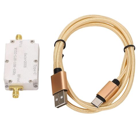 مضخم صوت منخفض الضوضاء مع موصل SMA، LNA 10M 6 جيجا هرتز 20dB مضخم ترددات الراديو عالي التسطيح لراديو FM، سبائك الألومنيوم يعمل بتيار مستمر 5 فولت، مثالي لإشارة GPS in Kuwait