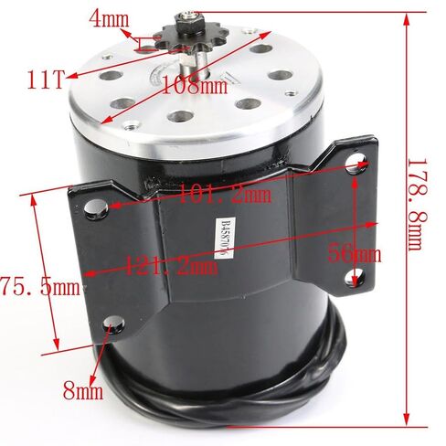 MY1020 36V 800W Brush DC Motor, High Speed Brushed DC Motor with Base, 2750RPM for Electric Dirt Bike ATV Go Kart Razor Quad Bike Scooter Reversible with 25H 11 Teeth Sprocket in Kuwait