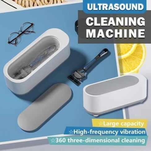 Ultrasonic Cleaner Jewelry Cleaner Machine, 45KHz Professional Sonic Cleaner for Ring, Earrings, Necklace, Silver, Eyeglass, Watches, Ultrasonic Cleaner Solution for Gifts in Kuwait