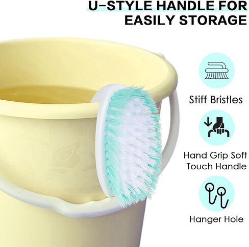 3 Pack Bathroom Scrub Brush Set, Heavy-Duty Scrub Brushes for Cleaning Floor, Green Scrubbing Brush with Non-Slip Handle and Stiff Bristles for Bathtub, Tub, Tile, Gap, Kitchen, Sink in Kuwait
