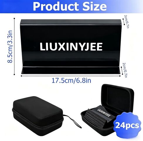 24 Pack Modular Card Risers for Display Cases,with Protective Carry Case,Black Acrylic Trading Card Showcase Stands for Graded Trading Cards PSA BGS Singles,Vendor Events & Collectors in Kuwait