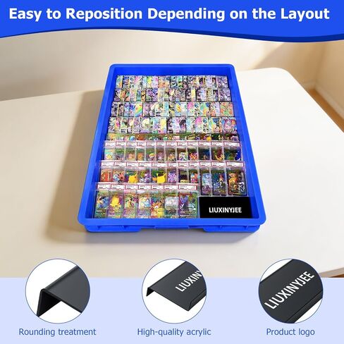 24 Pack Modular Card Risers for Display Cases,with Protective Carry Case,Black Acrylic Trading Card Showcase Stands for Graded Trading Cards PSA BGS Singles,Vendor Events & Collectors in Kuwait
