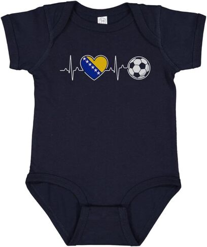 Bosnia and Herzegovina Soccer Heartbeat Baby Infant Bodysuit in Kuwait