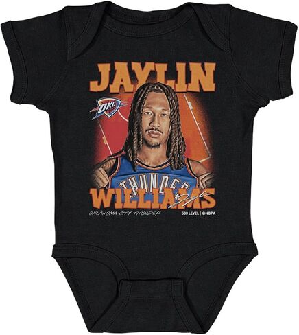 500 LEVEL Jaylin Williams Oklahoma City Thunder Airbrush One-Piece Infant Bodysuit in Kuwait