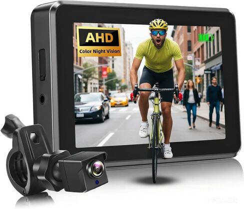 Ebike Rear View Camera with Night Vision & 110° Wide Angle | Universal Bicycle Camera for E-Bikes, MTB, Road Bikes, Plug and Play, Fits Handlebar Diameter 18-42 mm in Saudi Arabia