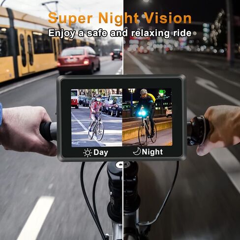 Ebike Rear View Camera with Night Vision & 110° Wide Angle | Universal Bicycle Camera for E-Bikes, MTB, Road Bikes, Plug and Play, Fits Handlebar Diameter 18-42 mm in Saudi Arabia