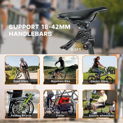 Ebike Rear View Camera with Night Vision & 110° Wide Angle | Universal Bicycle Camera for E-Bikes, MTB, Road Bikes, Plug and Play, Fits Handlebar Diameter 18-42 mm in Saudi Arabia