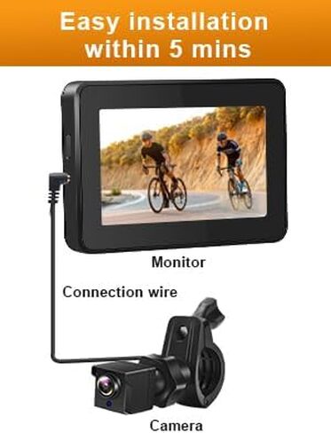 Ebike Rear View Camera with Night Vision & 110° Wide Angle | Universal Bicycle Camera for E-Bikes, MTB, Road Bikes, Plug and Play, Fits Handlebar Diameter 18-42 mm in Saudi Arabia