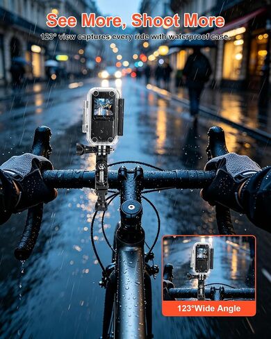 كاميرا حركة صغيرة بدقة 4K مع شاشة، وكاميرا للجسم مقاومة للماء مع شبكة Wi-Fi، وكاميرات إبهام مع حامل مغناطيسي، وكاميرا جسم صغيرة لمدونات الفيديو، وكاميرا فيديو POV محمولة لركوب الدراجات، والسفر، والرياضات الخارجية 64 جيجا in Kuwait